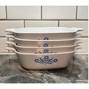 Vintage Cornflower P-41-B, 1-3/4 Cup Corning Ware, Lot of 4